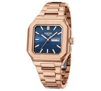 NIBOSI Relojes Cuadrada Hombre Cronografo Acero Inoxidable Reloj Analógico de Cuarzo multifunción para Impermeable Fecha Sports Casual Reloj para Hombre