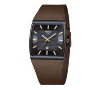 NIBOSI Relojes de pulsera cuadrados analógicos de cuarzo de acero inoxidable para hombre, correa de malla, impermeables, de negocios, militares, deportivos, con fecha