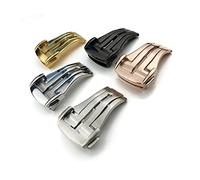 NIBOTT Bandas de reloj de acero inoxidable Hebilla Ajuste for OMG Reloj Correa Cierre de mariposa Uso en cuero Reloj de goma de 14 mm 16 mm 18 mm 20 mm negro(Other Size,22mm)