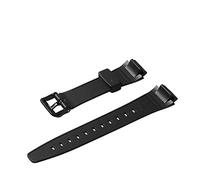 NIBOTT Correa de reloj correa de repuesto for AQ-163W-1B AQ-160 16mm correa de reloj de pulsera de plástico de resina negra for pasadores hebilla de Metal
