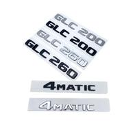 NIBOTT Emblema 3D ABS Cromado Negro con Letras GLC260 GLC300 GLC350 GLC220d GLC350e 4Matic Apto for Mercedes Benz GLC X253, Pegatina con Logotipo for Maletero de Coche (Color : Glossy Black, Size :