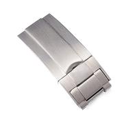 NIBOTT Encajar POR for Rolex 1 6mm 18mm Banda de reloj de acero inoxidable Banda de hebilla Correa de cierre Accesorios Hebilla sin logotipo Cintas de reloj de metal cepillado(16mm Matte no logo)