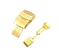 NIBOTT Hebilla de banda de reloj de acero inoxidable apta for estilo de buceo 18 mm 20 mm 22 mm 24 mm Hebilla plegable de metal apta for Seiko Apta for reloj Citizen Hebilla escalonada(Gold,20mm)