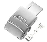 NIBOTT Hebilla de banda de reloj de acero inoxidable apta for estilo de buceo 18 mm 20 mm 22 mm 24 mm Hebilla plegable de metal apta for Seiko Apta for reloj Citizen Hebilla escalonada(Silver,22mm)
