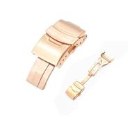 NIBOTT Hebilla de banda de reloj de acero inoxidable apta for estilo de buceo 18 mm 20 mm 22 mm 24 mm Hebilla plegable de metal apta for Seiko Apta for reloj Citizen Hebilla escalonada(Rose Gold,22mm)