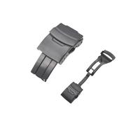 NIBOTT Hebilla de banda de reloj de acero inoxidable apta for estilo de buceo 18 mm 20 mm 22 mm 24 mm Hebilla plegable de metal apta for Seiko Apta for reloj Citizen Hebilla escalonada(Schwarz,22mm)