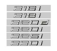 NIBOTT Insignia de Maletero de Letras de Coche ABS 3D 316i 318i 320i 325i 328i 330i 335i 330d 320d Emblema Logo Adhesivo Apto for BMW E46 F30 E90 Accesorios (Color : Chrome Silver, Size : 316i)
