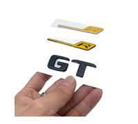 NIBOTT Letras de Fuente Planas 3D Emblema ABS Amarillo R GT GTR Apto for Mercedes Benz AMG Placa de identificación del Maletero del automóvil Insignia Etiqueta Adhesiva Cromo Negro Brillante (Color :