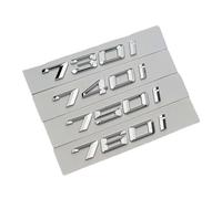 NIBOTT Letras de Maletero de Coche ABS Negro 3D 730d 730i 740i 745i 750i 760i Logo Emblema Insignia Pegatina Apta for BMW E38 E65 F01 F02 E66 Accesorios (Color : Chrome, Size : 730d-2008-2017)