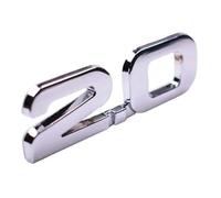 NIBOTT Metal Plata 3D 2.0 2.0T Etiqueta Engomada de la Insignia del Emblema del Tronco Trasero del Coche Apto for BMW Apto for Audi Apto for Ford Apto for Toyota