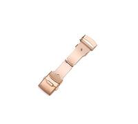 NIBOTT T08 Acero inoxidable Doble Prensa Reloj de seguridad Accesorios Conexión Universal Dobling Hebilla(Rose gold,18mm)