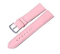 NIBOTT Tejido liso PU Banda de reloj de correa de cuero 1 2 mm, 14 mm, 16 mm, 18 mm, 20 mm Mira las correas de reloj de los colores de los dulces for los relojes(Rose,14mm)