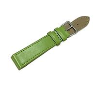NIBOTT Tejido liso PU Banda de reloj de correa de cuero 1 2 mm, 14 mm, 16 mm, 18 mm, 20 mm Mira las correas de reloj de los colores de los dulces for los relojes(Grn,20mm)