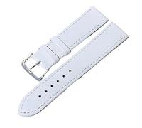 NIBOTT Tejido liso PU Banda de reloj de correa de cuero 1 2 mm, 14 mm, 16 mm, 18 mm, 20 mm Mira las correas de reloj de los colores de los dulces for los relojes(Wei,16mm)