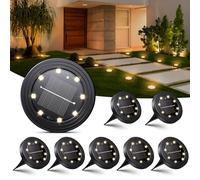 NIBSHOOM 8 Paquetes Luces Solares Led Exterior Jardin, Luz Solar Exterior IP68 Impermeabili, 8 LED Lampade Solari a Lunga Durata, per Giardino, Terrazze Jardín, Camino (Blanco Cálido)