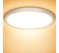 NIBSHOOM Plafon LED Techo, 18W 1800LM 3000K Lampara Techo, IP44 Ø22cm Plafones para Techo Led Lampara Led Techo Dormitorio Cocina Pasillo Baño Sala