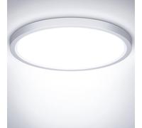 NIBSHOOM Plafon LED Techo, 18W 1800LM 6500K Lampara Techo, IP44 Ø22cm Plafones para Techo Led Lampara Led Techo Dormitorio Cocina Pasillo Baño Sala