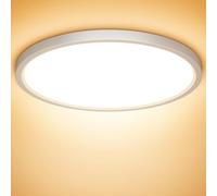 NIBSHOOM Plafon LED Techo, 24W 2400LM 3000K Lampara Techo, IP44 Ø30cm Plafones para Techo Led Lampara Led Techo Dormitorio Cocina Pasillo Baño Sala