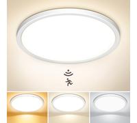NIBSHOOM Plafon LED Techo con Sensor de Movimiento Ø22CM | 18W IP44 Impermeable Lampara Techo 3000K/4000K/6500K Lampara Luz LED Techo Balcón Cochera Pasillo Sótano Sala