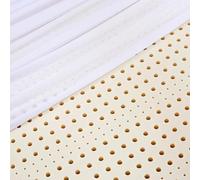 nic - Cubrecolchón de látex, 100% látex suave natural con funda de algodón, sin químicos, 2,5 cm de grosor, perfecto para aliviar el dolor de hombro, 200 x 220 cm / 79x87in
