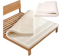 nic Funda incluida de látex natural para cama individual, doble, colchón de hotel, tamaño King, Queen, individual, matrimonial, 7,5 cm de grosor, 180 x 210 cm