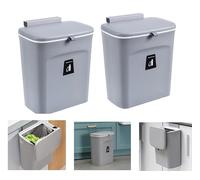 NiC IS COCNG 2 pcs Cubo de Basura de Cocina Colgante con Tapa - Papelera para Puerta de Armario o Mueble - 9 L para Reciclaje Orgánico y Desperdicios