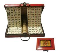 NiC IS COCNG Antiguo Mahjong, 144 Azulejos de Mahjong, Traje de Mahjong Juegos de Mahjong de Mahjong Chino portátil Matar Tiempo de aburrimiento para Adultos 16+ Años, Divertidos pequeños Juegos (L)