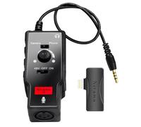 Nicama V2 - Preamplificador de micrófono para cámara réflex digital de iPhone, iPad, XLR hembra a TRS de 3,5 mm, adaptador TRRS con alimentación fantasma para micrófonos Sennheiser de escopeta o