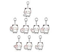 nicamaikoo-shop 8Pcs Llavero Bubu Dudu Llavero Bonito Letra I LOVE YOU Oso Colgante Acrílico Llavero Pareja