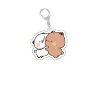 nicamaikoo-shop Llavero Bubu Dudu Llavero Acrílico Bubu Panda Pareja de Dibujos Animados Kawaii