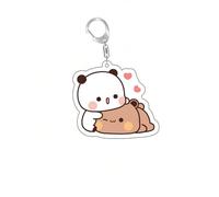 nicamaikoo-shop Llavero Bubu Dudu Llavero Acrílico Bubu Panda Pareja de Dibujos Animados Kawaii