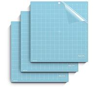 NICAPA - Juego de 3 alfombrillas de corte para Silhouette Cameo 4/3/2/1 (Light-Grip, 30,5 x 30,5 cm) - Adhesivo y adhesivo antideslizante flexible cuadrilado, color azul