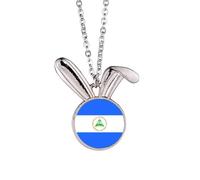 Nicaragua - Collar con colgante de conejo con bandera nacional del norte de Amecountry