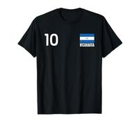 Nicaragua Número 10 Bandera Nacional Patrimonio del Orgullo País Camiseta