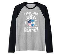 Nicaragua USA Heritage Puedo Vivir en Estados Unidos Camiseta Manga Raglan