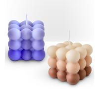 NICAVKIT 2 piezas Bubble Candle, vela geométrica, velas perfumadas, juego de regalo para mujeres, cera de soja natural, aromaterapia, velas de burbuja para cumpleaños, día de San Valentín, baño