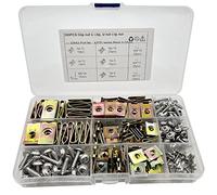 NICAVKIT 200pcs Surtido de tornillos y grapas, Juego de tuercas y tornillos para carrocería tipo U, grapas para coche para decoración interior del vehículo, abrazaderas de fijación para coche