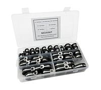 NICAVKIT 66 piezas abrazadera de cable clips de goma P abrazaderas de manguera abrazaderas de tubo abrazaderas de cable kit de acero inoxidable 7 tamaños 6/8/10/13/16/19/25mm abrazadera de cable