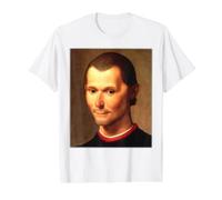 Niccolo Maquiavelo Retrato Pintura Santi 1550 Camiseta gráfica económica, Hombre, Blanco, S