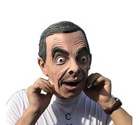 nice-buy Mr. Bean Full Head Latex Mask Cosplay Helmet Funny British Sitcom Flexible Mask Halloween Costume Prop