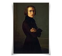 Nice Captain Póster de retrato de compositores clásicos de los 50 mejores músicos, impresiones A3, decoración de pared (14 Franz Liszt)