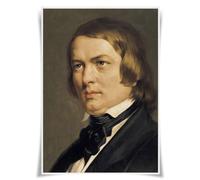 Nice Captain Póster de retrato de compositores clásicos de los 50 mejores músicos, impresiones A3, decoración de pared (22 Robert Schumann)