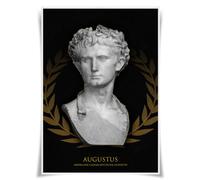 Nice Captain Póster de retrato del emperador romano antiguo busto del imperador de Roma A3 impresiones artísticas de pared decoración (01 Augusto)