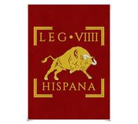 Nice Captain Póster de Vexillum del ejército romano imperial de 70 cm x 50 cm, póster de lona estándar de Legiones romanas (LEGIO VIIII HISPANA)