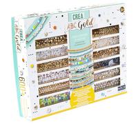 Nice Group - Cuentas ABC Gold Mixed, Kit de más de 600 Cuentas de Colores y multiformes