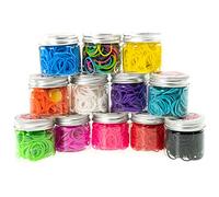 Nice Group - Elasticolor Multicolor Bands, 1 tarro sorpresa para crear pulseras DIY con gomas de colores y charms para niña, 03007
