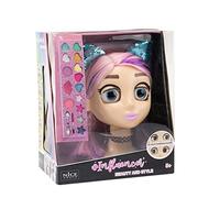 Nice Group Influenciar Influencer Make Up Doll, Cabeza para maquillar y peinar con Ojos Cambiar de Color para niñas, Multicolor, Taglia Unica (92049)