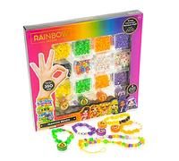 Nice Group Rainbow High Fashion Beads, Kit de Cuentas de Colores con Letras, Mariposas, Estrellas, Corazones, Flores y 4 Colgantes de Brillo de Labios