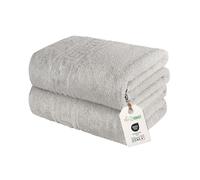 nice homeit Juego de 2 Toallas de baño Grandes 100 x 150 cm - Extra Large Toalla de baño 100% algodón Hilado en Anillo - Extra Suave y Absorbente Made in Italy (Tórtola)