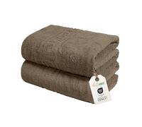 nice homeit Juego de 2 Toallas de baño Grandes 100 x 150 cm - Extra Large Toalla de baño 100% algodón Hilado en Anillo - Extra Suave y Absorbente Made in Italy (Marrón)